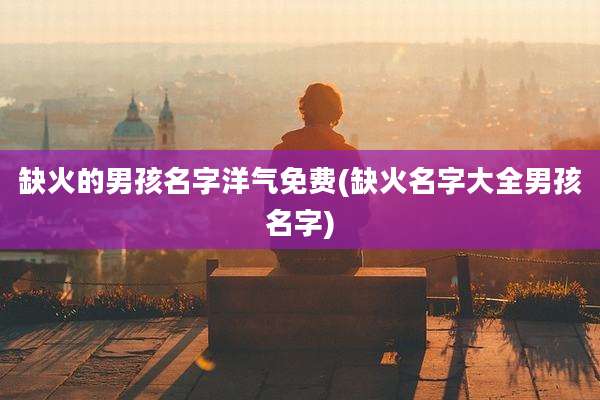 缺火的男孩名字洋气免费(缺火名字大全男孩名字)