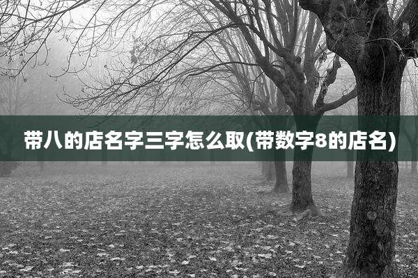 带八的店名字三字怎么取(带数字8的店名)