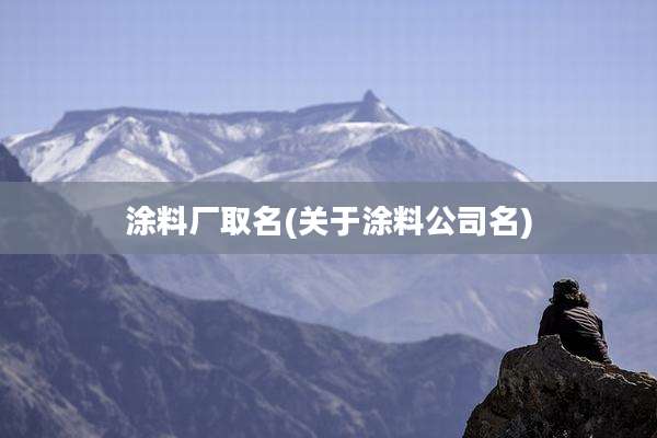 涂料厂取名(关于涂料公司名)