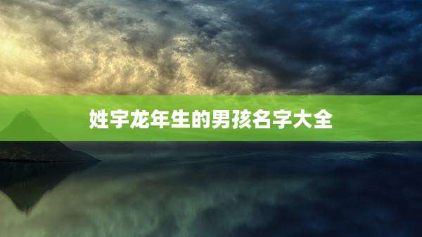 姓宇龙年生的男孩名字大全