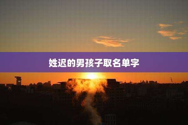 姓迟的男孩子取名单字