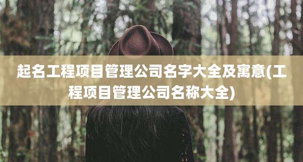起名工程项目管理公司名字大全及寓意(工程项目管理公司名称大全)