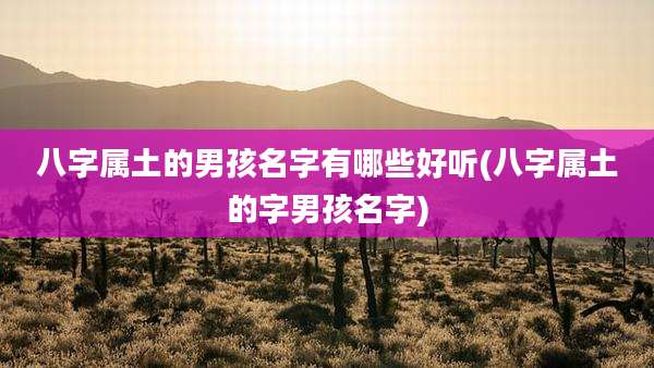 八字属土的男孩名字有哪些好听(八字属土的字男孩名字)