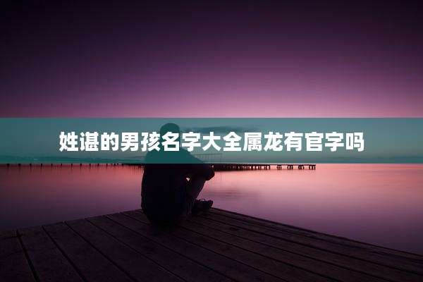 姓谌的男孩名字大全属龙有官字吗