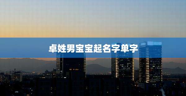 卓姓男宝宝起名字单字