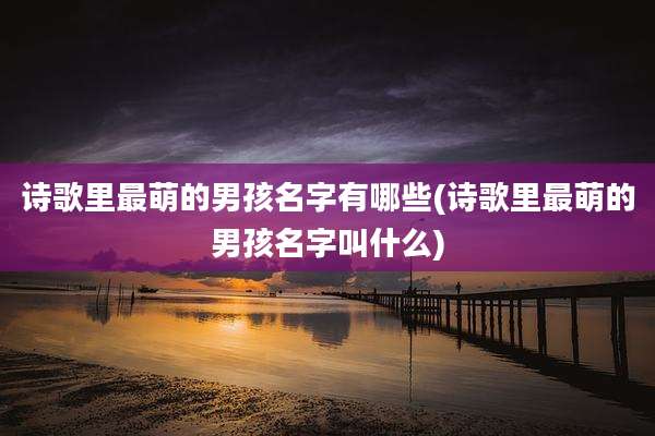 诗歌里最萌的男孩名字有哪些(诗歌里最萌的男孩名字叫什么)