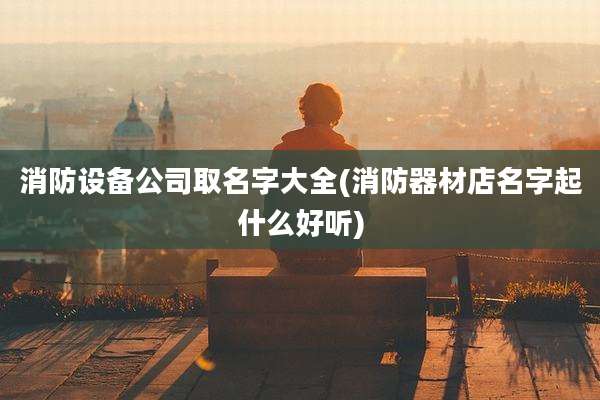 消防设备公司取名字大全(消防器材店名字起什么好听)