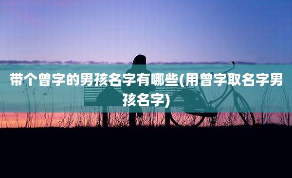 带个曾字的男孩名字有哪些(用曾字取名字男孩名字)