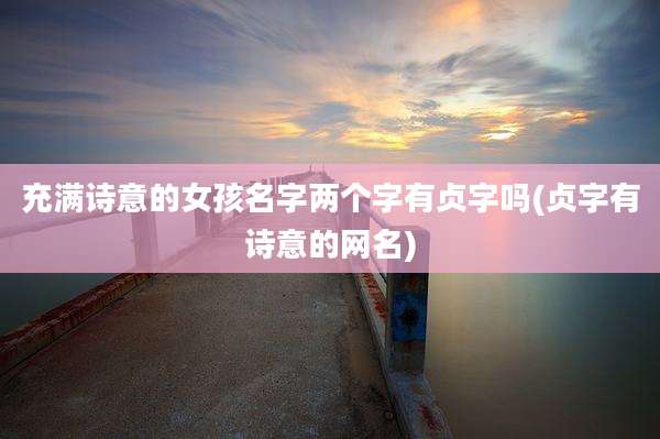 充满诗意的女孩名字两个字有贞字吗(贞字有诗意的网名)