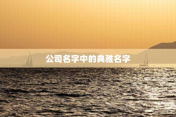 公司名字中的典雅名字