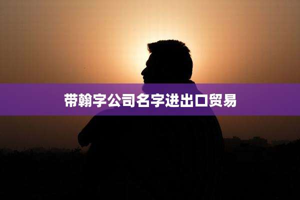 带翰字公司名字进出口贸易