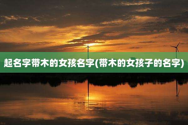 起名字带木的女孩名字(带木的女孩子的名字)