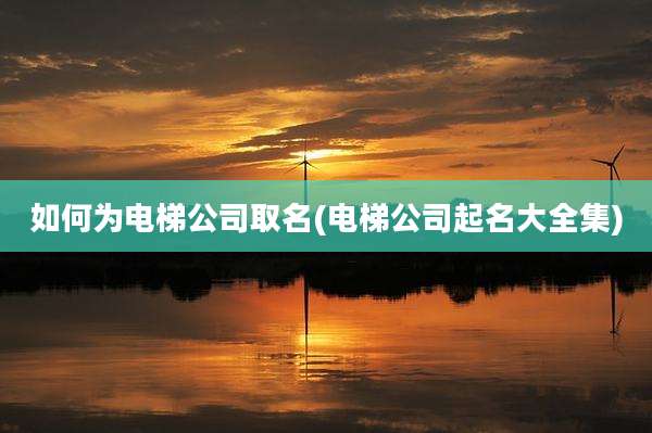 如何为电梯公司取名(电梯公司起名大全集)