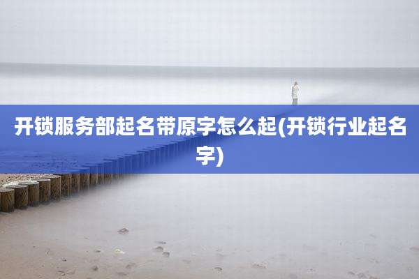 开锁服务部起名带原字怎么起(开锁行业起名字)