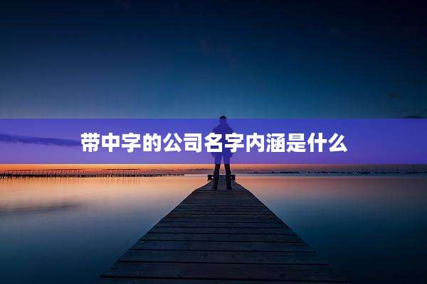 带中字的公司名字内涵是什么