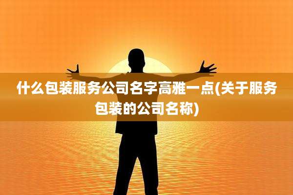 什么包装服务公司名字高雅一点(关于服务包装的公司名称)