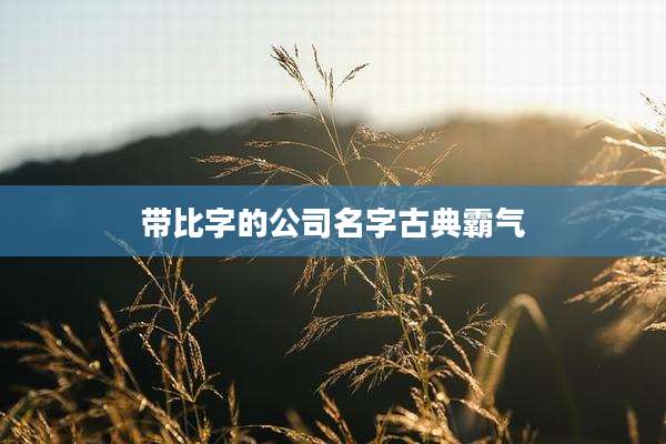 带比字的公司名字古典霸气