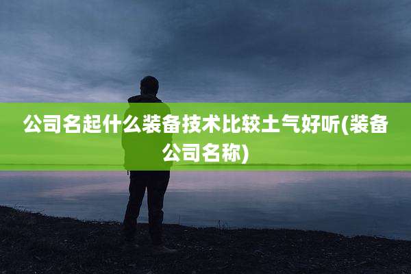 公司名起什么装备技术比较土气好听(装备公司名称)