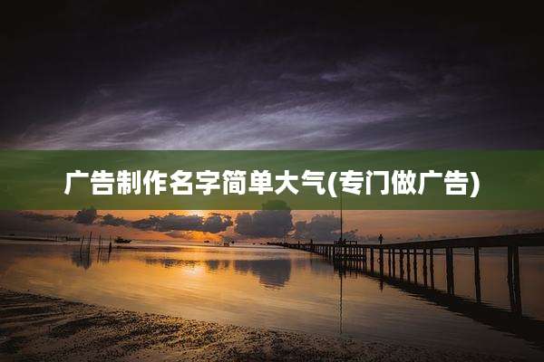广告制作名字简单大气(专门做广告)
