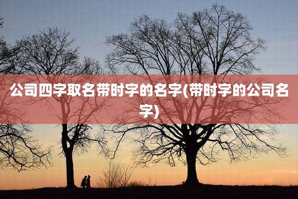 公司四字取名带时字的名字(带时字的公司名字)