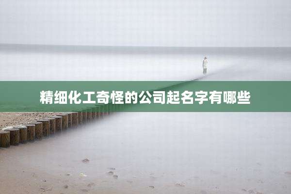 精细化工奇怪的公司起名字有哪些