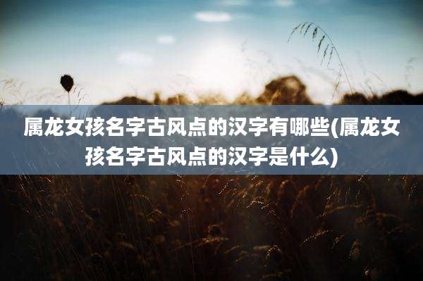 属龙女孩名字古风点的汉字有哪些(属龙女孩名字古风点的汉字是什么)