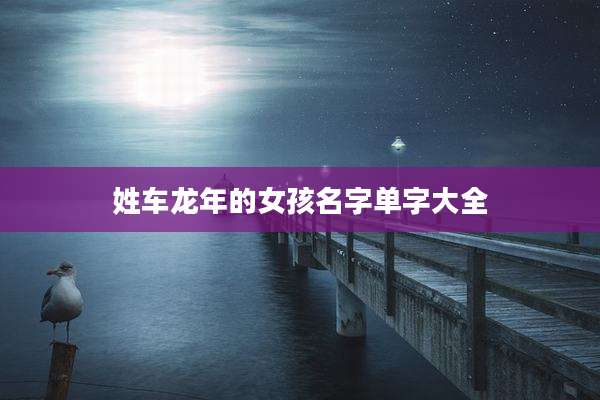 姓车龙年的女孩名字单字大全