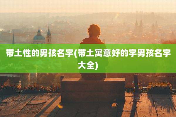 带土性的男孩名字(带土寓意好的字男孩名字大全)
