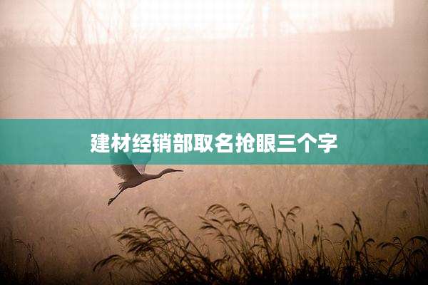 建材经销部取名抢眼三个字