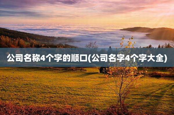 公司名称4个字的顺口(公司名字4个字大全)