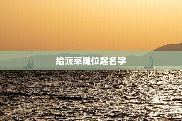 给蔬菜摊位起名字