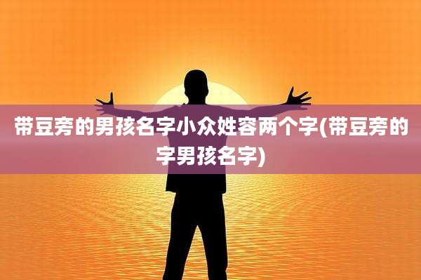 带豆旁的男孩名字小众姓容两个字(带豆旁的字男孩名字)