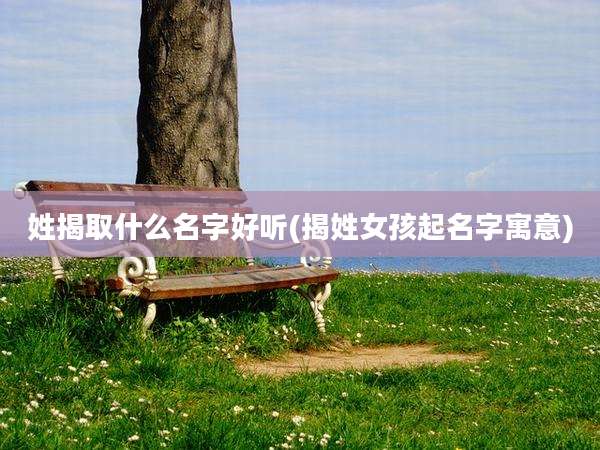 姓揭取什么名字好听(揭姓女孩起名字寓意)