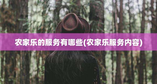 农家乐的服务有哪些(农家乐服务内容)