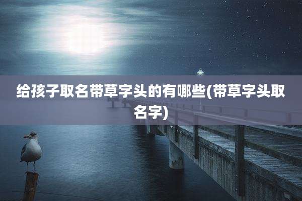 给孩子取名带草字头的有哪些(带草字头取名字)