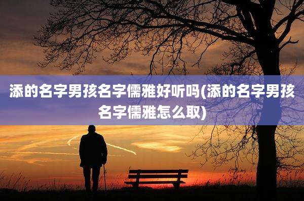 添的名字男孩名字儒雅好听吗(添的名字男孩名字儒雅怎么取)