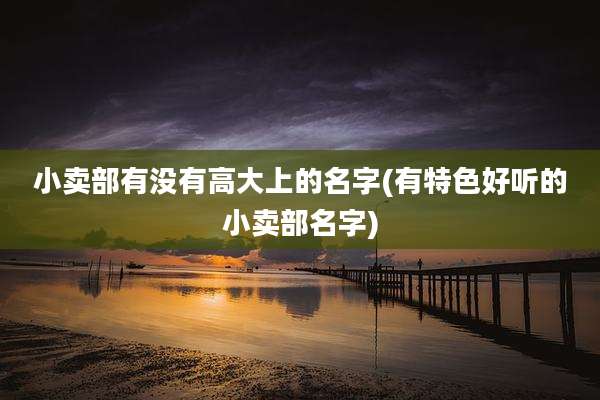 小卖部有没有高大上的名字(有特色好听的小卖部名字)