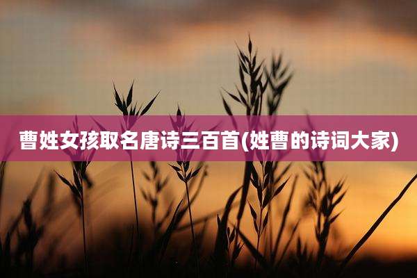 曹姓女孩取名唐诗三百首(姓曹的诗词大家)