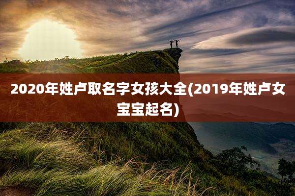 2020年姓卢取名字女孩大全(2019年姓卢女宝宝起名)