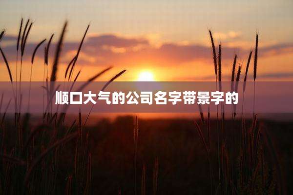 顺口大气的公司名字带景字的