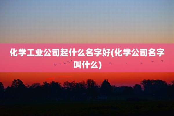 化学工业公司起什么名字好(化学公司名字叫什么)