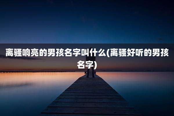 离骚响亮的男孩名字叫什么(离骚好听的男孩名字)