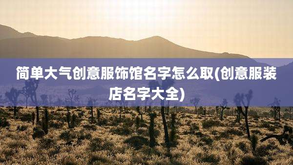 简单大气创意服饰馆名字怎么取(创意服装店名字大全)