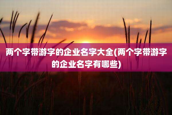 两个字带游字的企业名字大全(两个字带游字的企业名字有哪些)