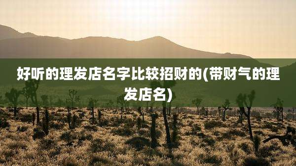 好听的理发店名字比较招财的(带财气的理发店名)