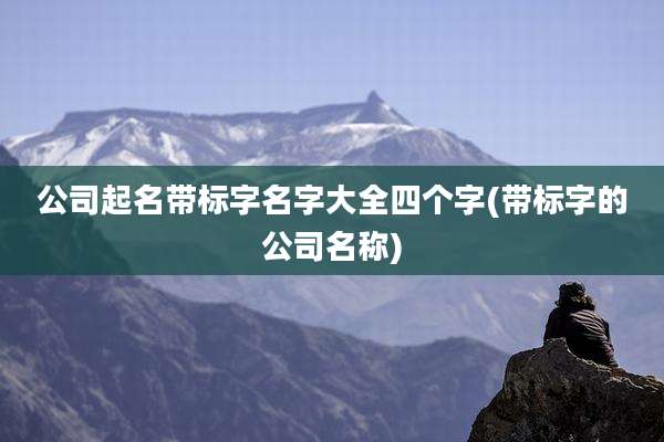 公司起名带标字名字大全四个字(带标字的公司名称)