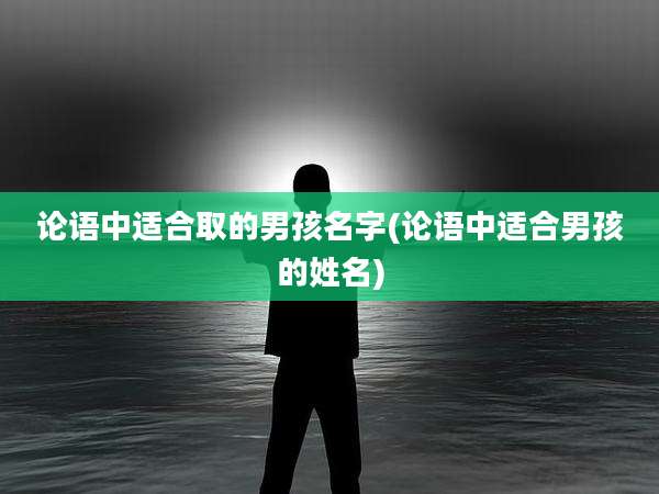 论语中适合取的男孩名字(论语中适合男孩的姓名)