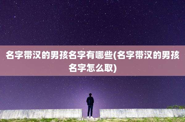 名字带汉的男孩名字有哪些(名字带汉的男孩名字怎么取)