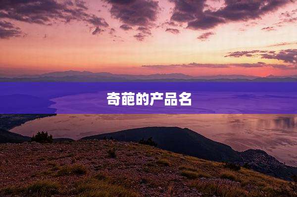 奇葩的产品名