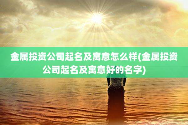 金属投资公司起名及寓意怎么样(金属投资公司起名及寓意好的名字)